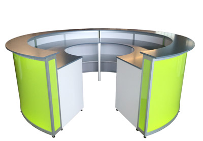 Rundtheke Leuchttheke Rio gr�n 3m