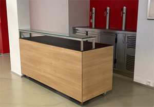 Empfangstheke Outdoortheke Sommernacht HPL Beschichtung Wetterfest